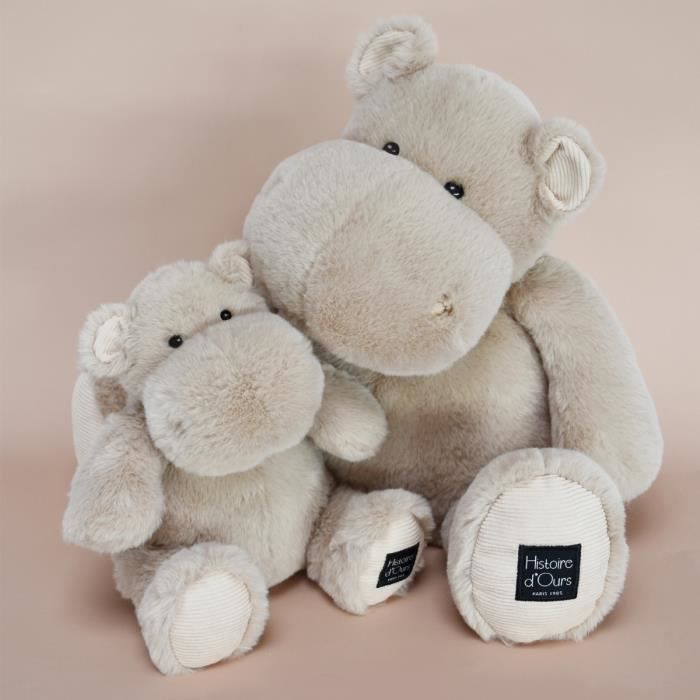 Peluche Hippopotame 40CM Beige Bebeboutik