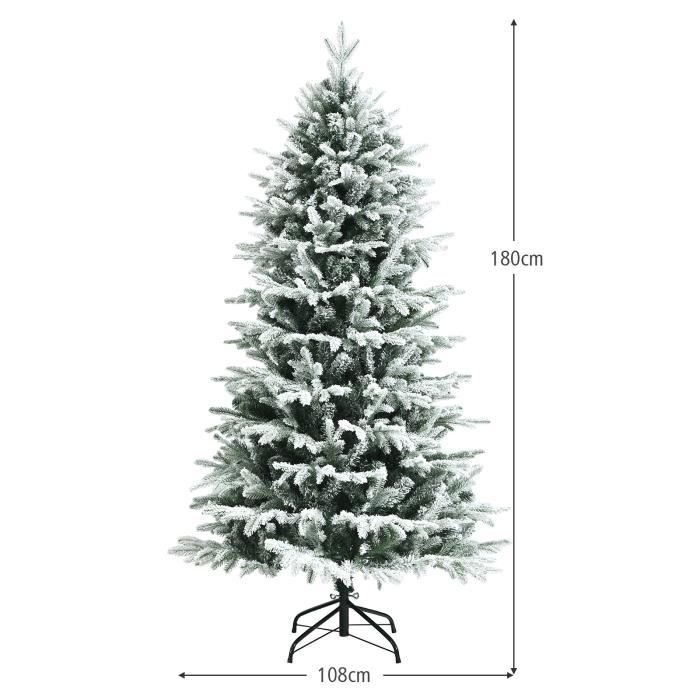 Costway Sapin De No L Enneig Artificiel Cm Avec Rameaux Pe Et