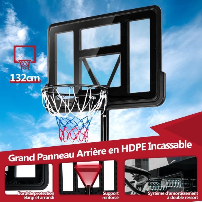 Bebeboutik COSTWAY Panier De Basket Ball Sur Pied 130 305 Cm Hauteur