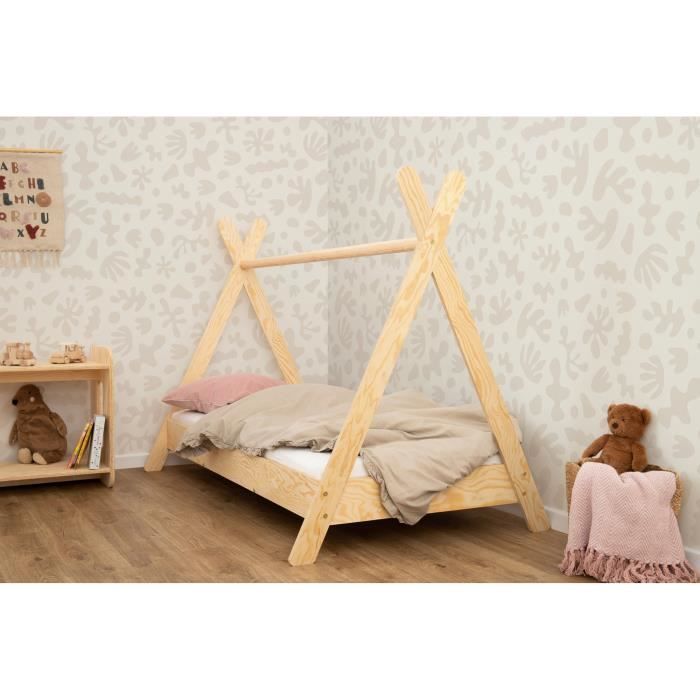 Bebeboutik Lit Tipi Lit Enfant Simple En Bois X Cm En Pin