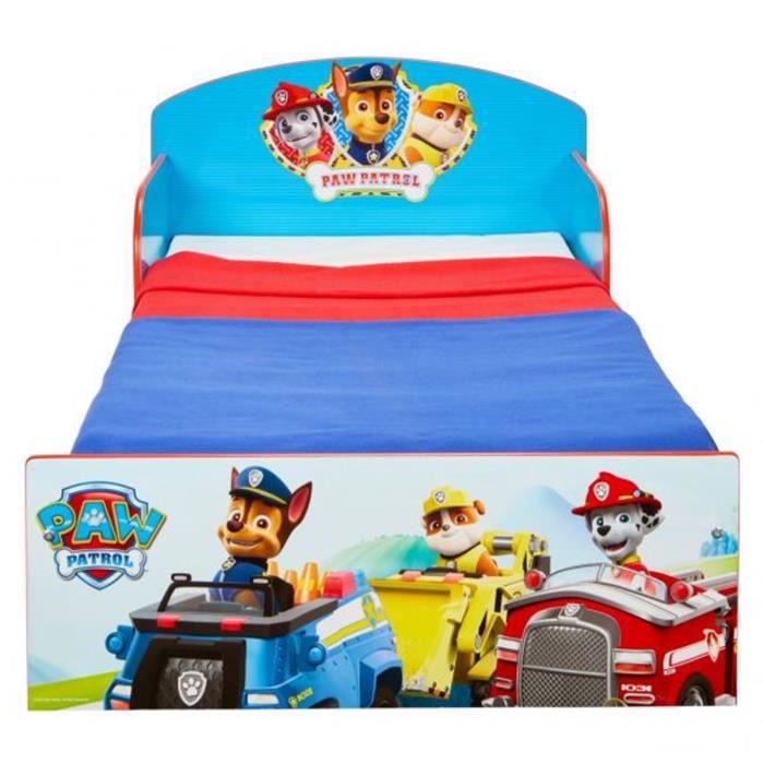 Lit enfant bois et métal Pat Patrouille Matelas Bebeboutik