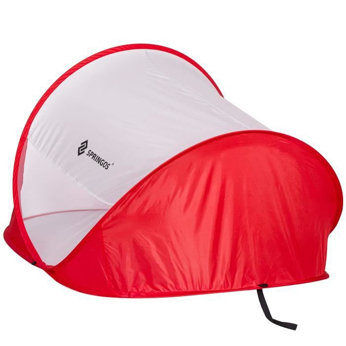 Bebeboutik Tente De Plage Pop Up Springos Rouge Fibre De Verre