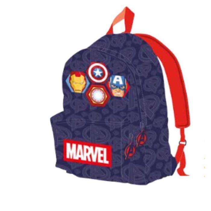 Bebeboutik Cartable Avengers Iron Man Captaine America Bleu Fonc Logo