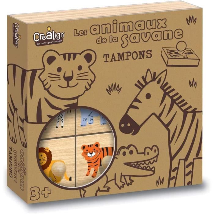 Crea Lign Les Animaux DE LA Savane Etui CL153 Bois Bebeboutik