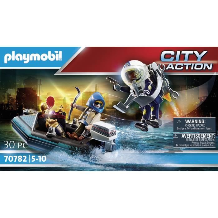 Bebeboutik Playmobil Policier Avec R Acteur Dorsal Et Cano