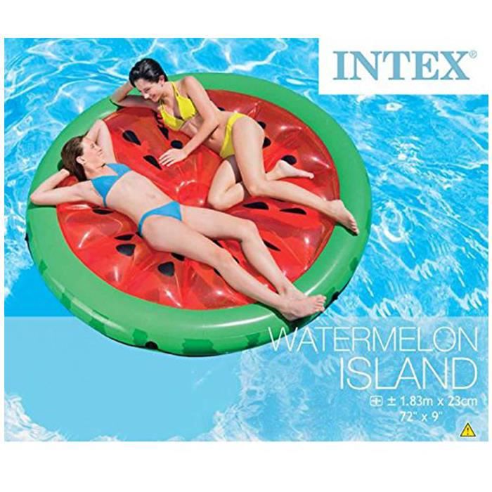 Bouée gonflable pastèque INTEX - Ø 183 cm - Pour adultes et enfants à  partir de 14 ans - Corde de pourtour