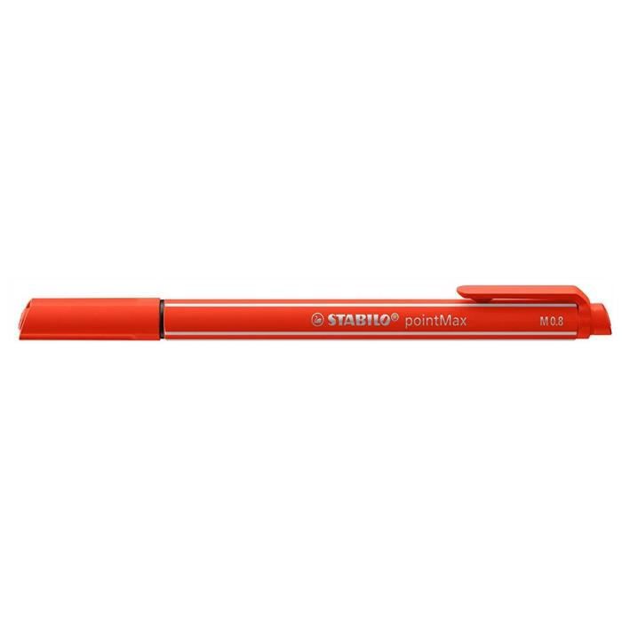 4 stylos-feutres pointe moyenne STABILO pointMax noir bleu rouge