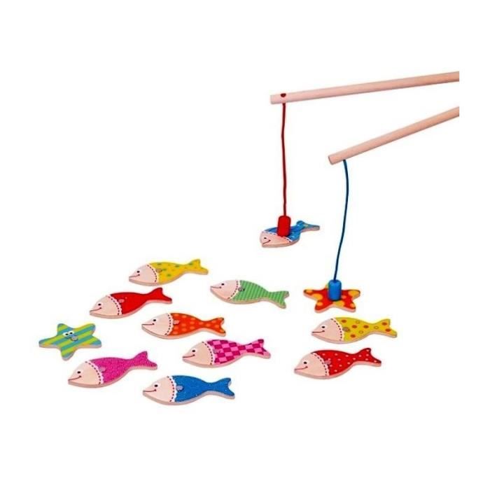 Jeu de pêche magnétique en bois