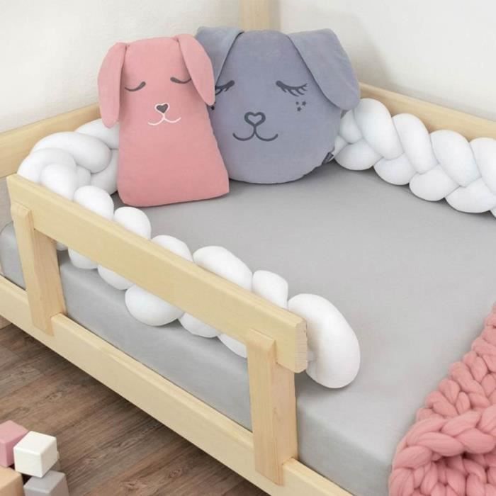 Tour de lit tressé Benlemi - Blanc - 20 x 400 cm - Confort et sécurité pour  bébé