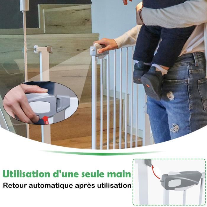 Barrière pour bébé en métal à fermeture automatique Boston de - noir