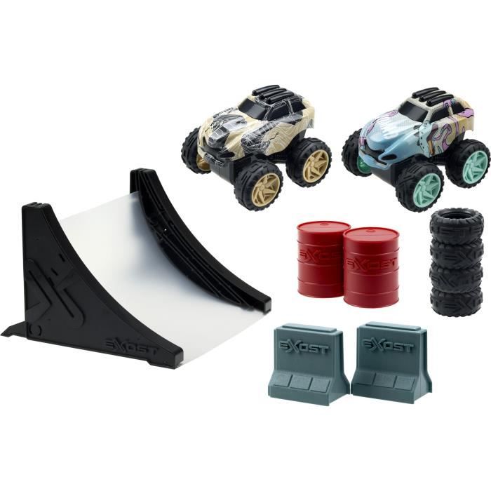 Exost jump - pack duo 2 voitures friction + accessoires