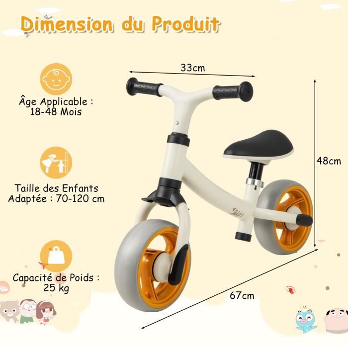 Draisienne vélo évolutif en acier, pour enfant dès 15 mois: bebe