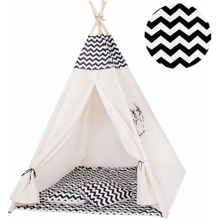 Tente Tipi Zigzag noir VIKING CHOICE 120x100x160 cm 100