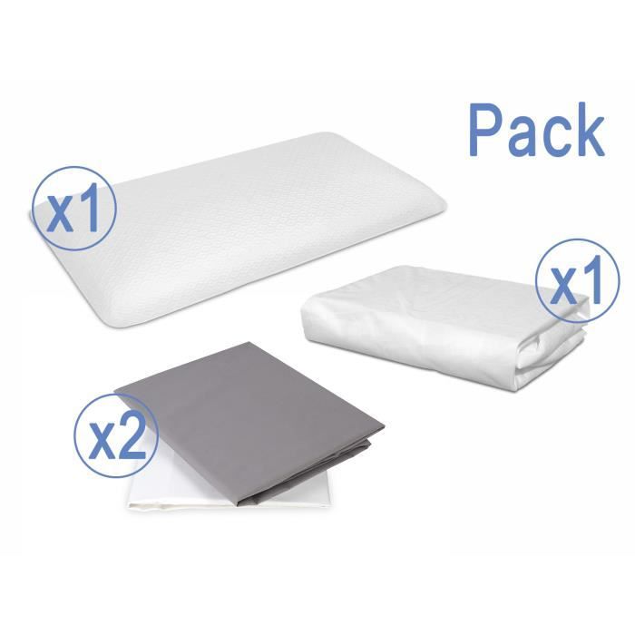 Pack Drap 100% coton 80x160 + Protège-matelas 80x160+ Oreiller