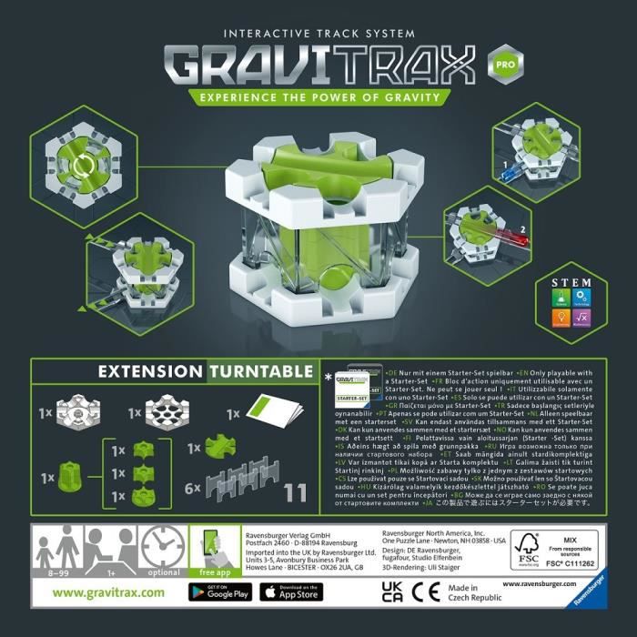 GraviTrax PRO Bloc d'action Turntable - Ravensburger - Circuit de billes  créatif STEM