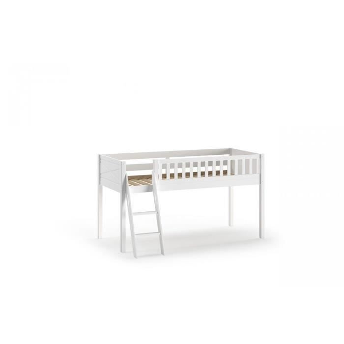 Bebeboutik Lit Mezzanine Enfant Vipack Scott Avec Rideau De Jeu Fire