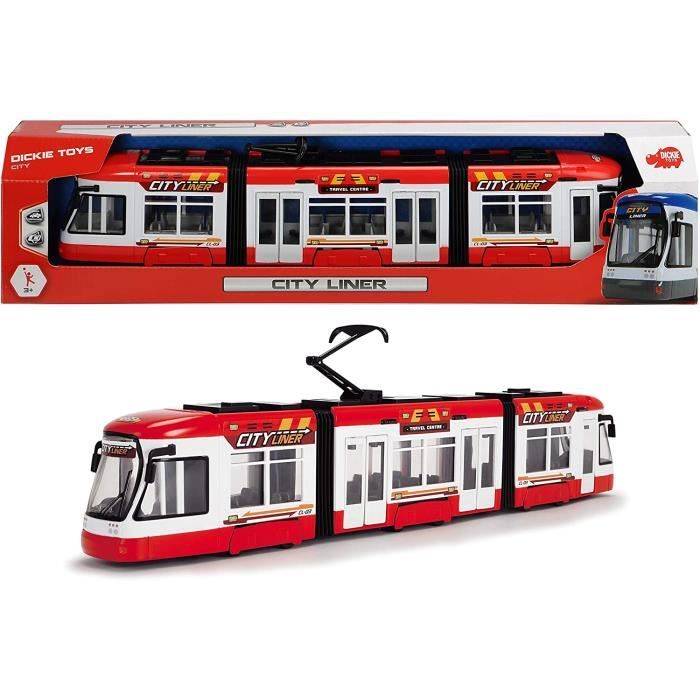 Dickie Toys City Liner Tram Tram Tram Train Rouge 46 cm
