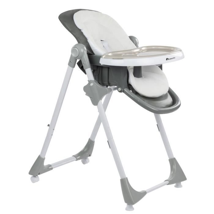 BEBECONFORT Chaise haute bébé Kiwi 3 en 1, évolutive, De la naissance à 3  ans (15kg), Gray Mist