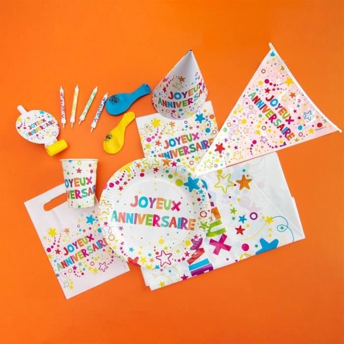 Ballons alu Joyeux anniversaire multicolore 36 cm - MyPartyKidz