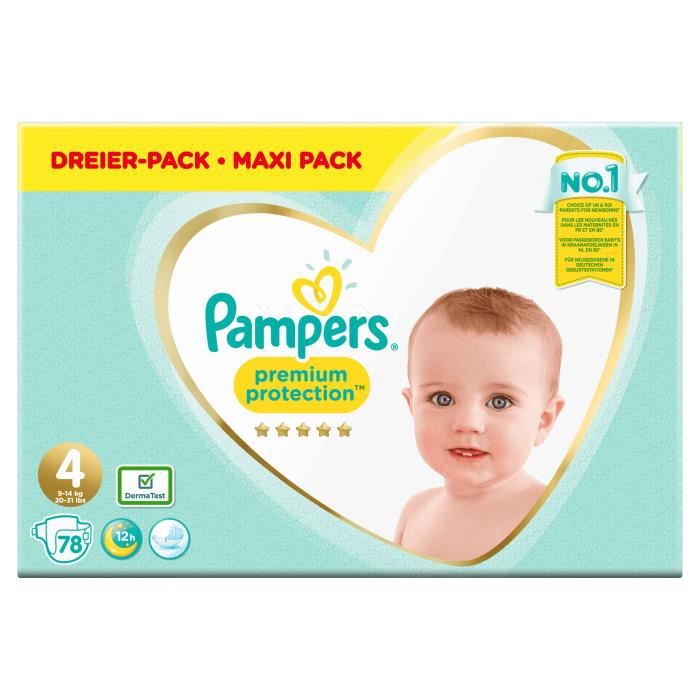 Couches Pampers Premium protection taille 4 9-14kg 39 pièces