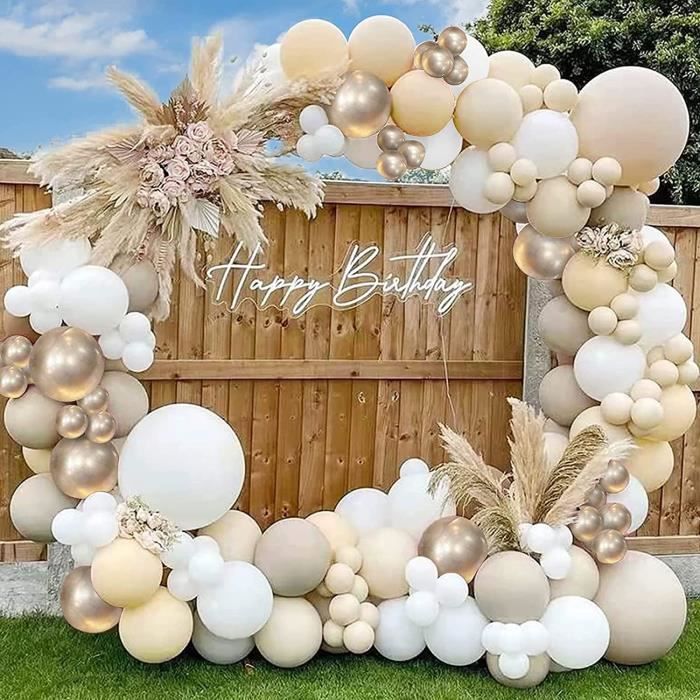 Ballons couleur blanche Métal nacré - Décoration anniversaire enfants