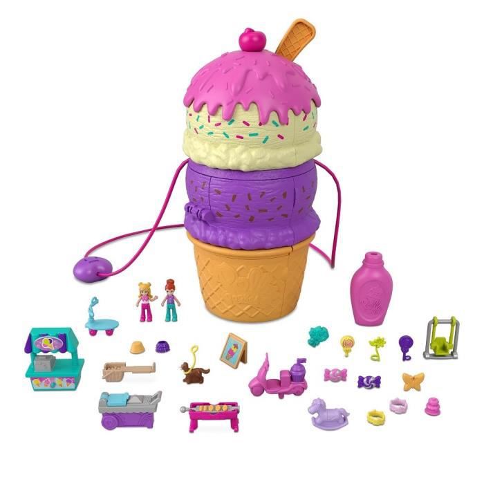 Polly Pocket Coffret Multifacettes Smoothie​, mini-figurines Polly et  Shani, 25 accessoires surprise, jouet pour enfant, GYW08