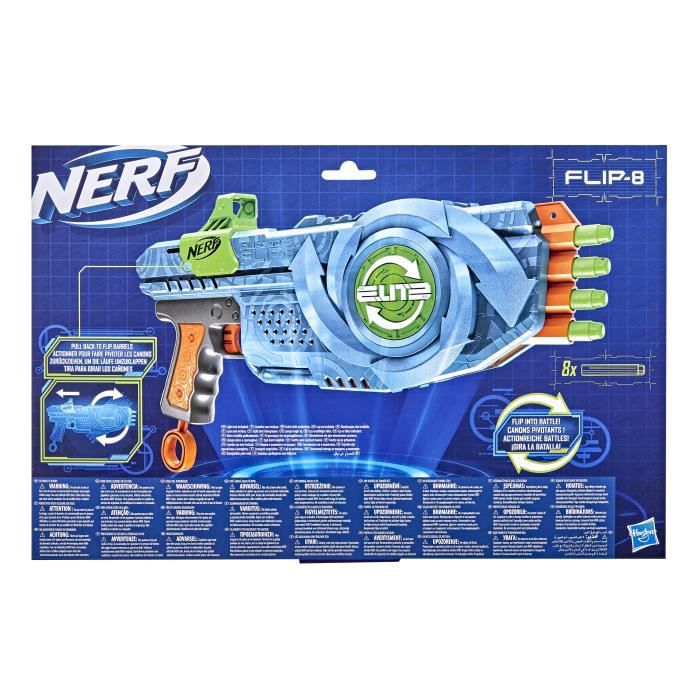 Bebeboutik Nerf Elite 20 Blaster Flipshots Flip 8 Avec 2 Fois 4