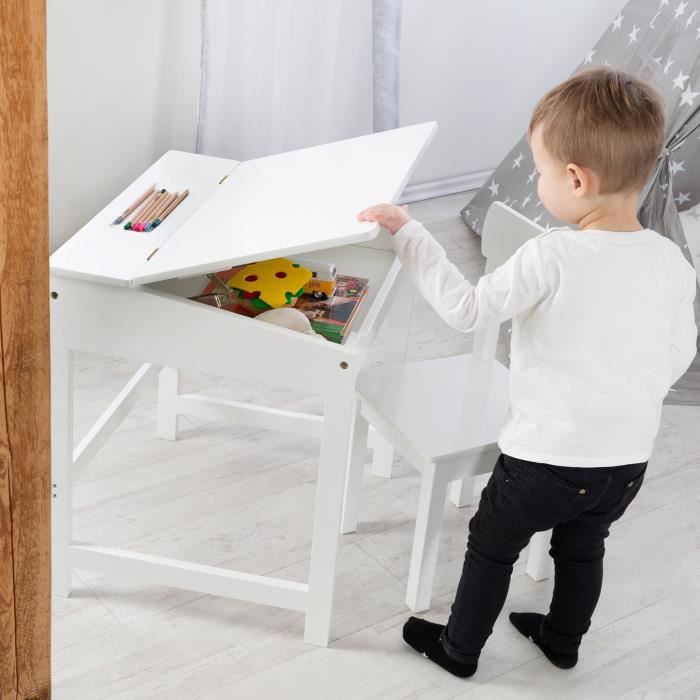 Bureau design en bois blanc avec tiroirs Billy 120x60 - 299,00