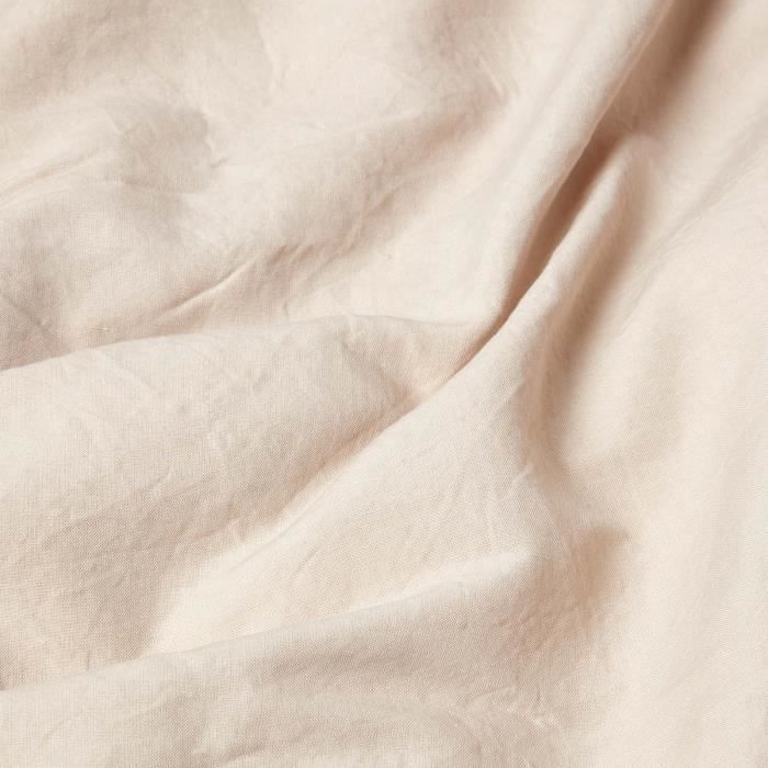 Homescapes lot de 2 draps housse lit bébé en lin lavé beige, 70 x