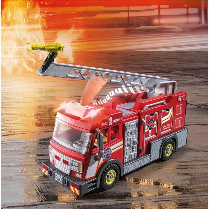 Camion pompiers avec échelle pivotante + sirène Playmobil 9463