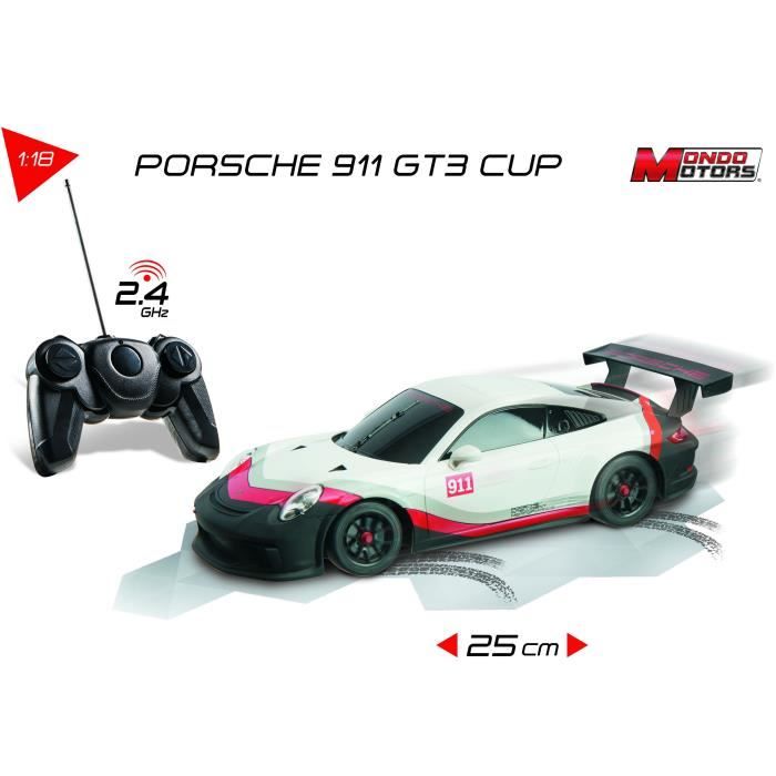 Véhicule radiocommandé Porsche 911 GT3 Cup échelle 1:18ème - Mondo Motors