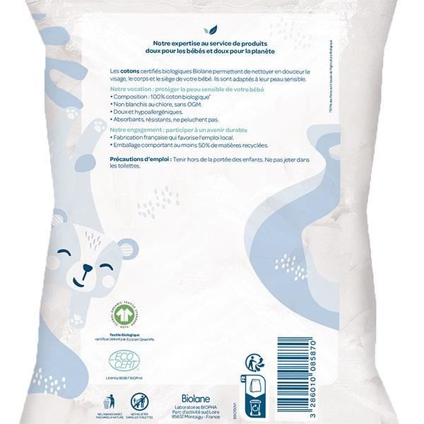 Carré Coton Pads Douceur Hypoallergéniques BIOLANE : le paquet de 150 cotons  à Prix Carrefour