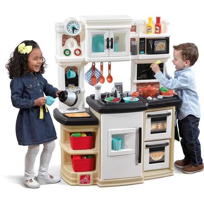 Step2 Contemporary Chef Kitchen Cuisine Enfant en Plastique, Jouet Cuisine  pour Enfants avec Kit accessoires de 20 Pièces