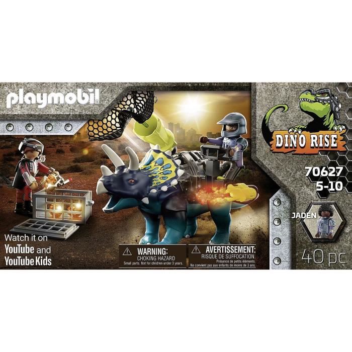 Playmobil Dino Rise Triceratops Et Soldats Dinosaure Avec Projectiles Et Canon