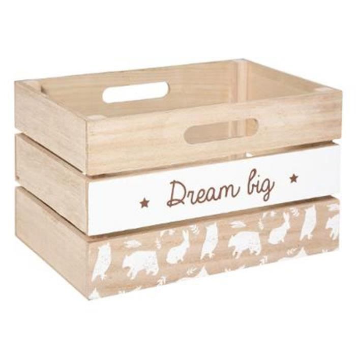 Panier de Rangement Enfant Renard 50cm Blanc