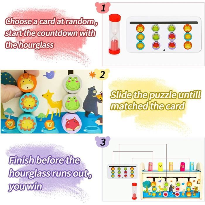Puzzle en Bois Montessori Animaux et Véhicules ZGEER pour Enfants de 2 à 5  Ans