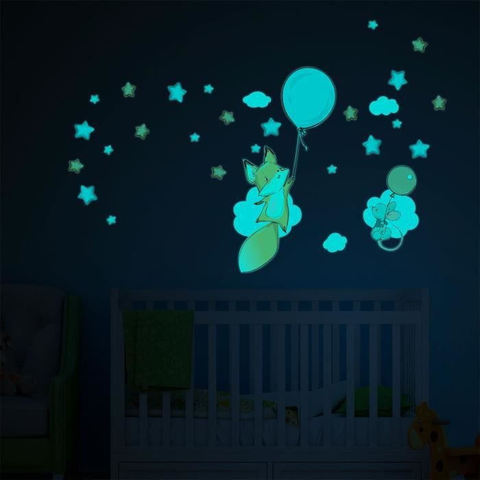 Sticker phosphorescent lumineux - OURSON ET LES ANIMAUX INDIENS