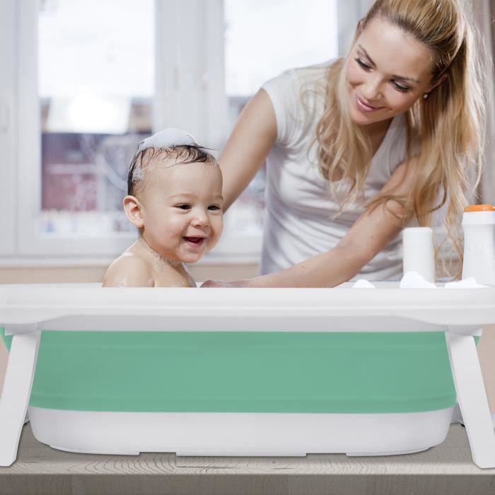 Baignoire bébé, bassin de douche pliable antidérapant en PVC