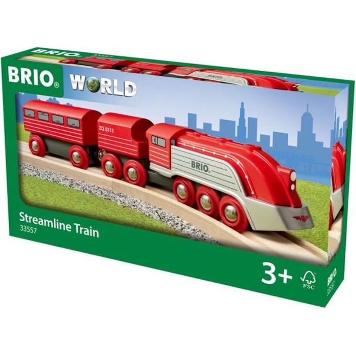 Brio World - Locomotive rouge - A Piles - Train électrique idéal pour  Circuit de Trains en Bois