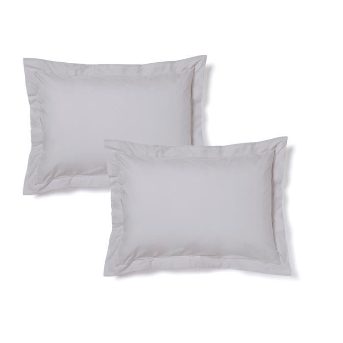 Lot de 2 taies d'oreiller en percale de coton soft percale