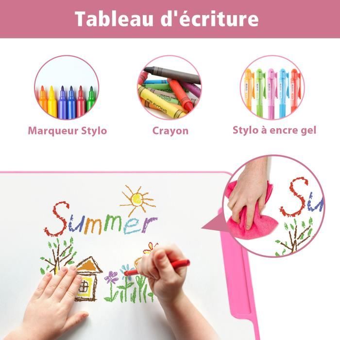 Bebeboutik Costway Ensemble Bureau Et Chaise Pour Enfants Avec Clairage Led Plateau Inclin