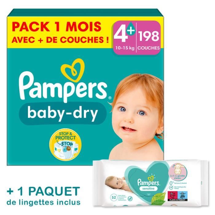 Couches Bébé Baby-Dry Taille 3 : 6-10kg PAMPERS : le paquet de 54