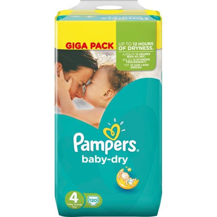 Pampers Baby-Dry taille 8 boîte mensuelle 120 couches