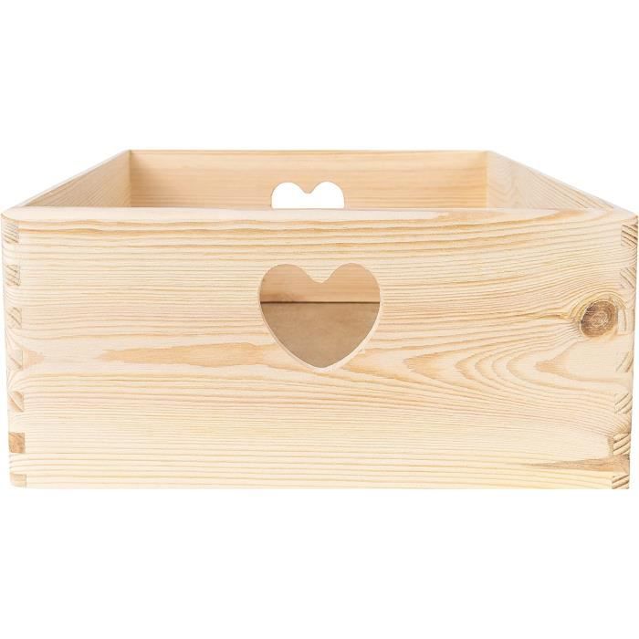 Bebeboutik Creative Deco Boite Rangement En Bois Jaune 30 X 20 X 14