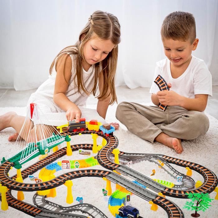 Green series Kinderplay Train en Bois Enfant, Circuit Train Enfant