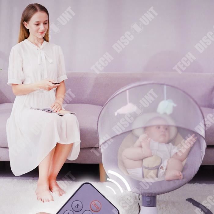 TD® Chaise berçante électrique pour bébé chaise confort serrure à un bouton  facile à enlever et à laver installation lit berceau sim