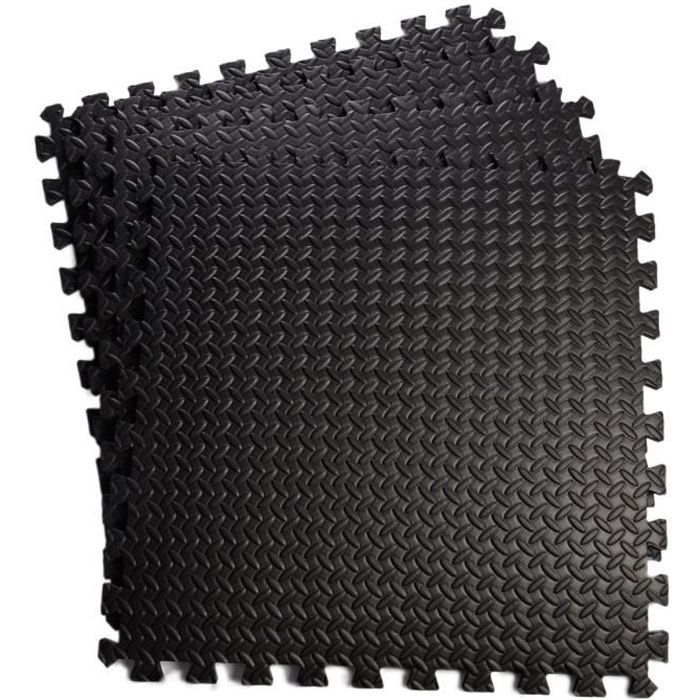 Giantex 12 dalles tapis de protection de sol puzzle tapis de jeu mousse pour  enfant / bébé carrées en mousse eva 60 x 60 x 1, 2 cm noir - Conforama