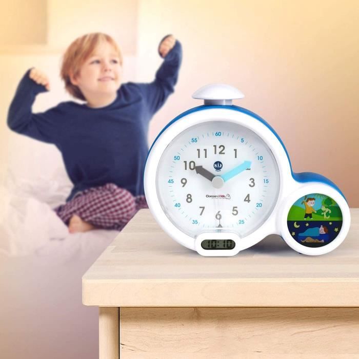 Réveil Enfant Educatif Jour-Nuit Lumineux Affichage Digital 3 Alarmes au  choix Mixte : Fille et Garcon Secteur ou à Piles Clo 173