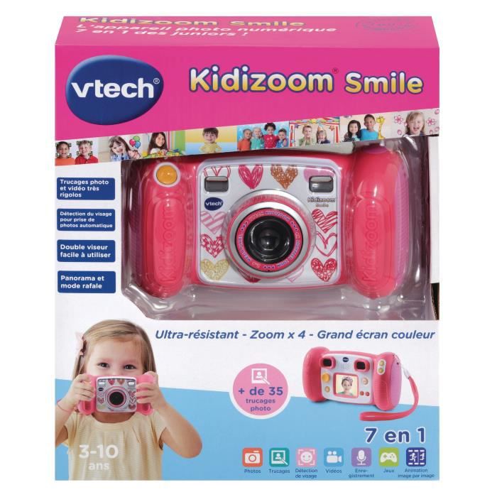 Appareil Photo Numérique Enfant - VTECH Kidizoom Smile Rose - 7 en 1 -  Panorama