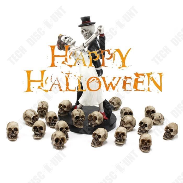 TD® Décoration de crâne pour Halloween 8*7*12.5cm Style gothique Décoration  de squelette Convient à la décoration d'Halloween